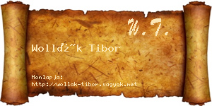 Wollák Tibor névjegykártya